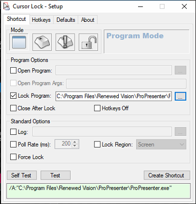 Cursor locking to Propresenter (or any other application) during presentation 1