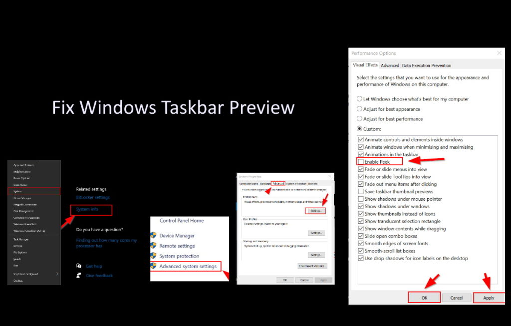 Disable live taskbar thumbnail previews 7