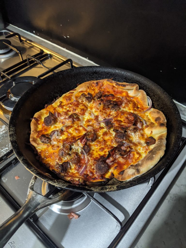 Pan cooked pizza 🍕 6
